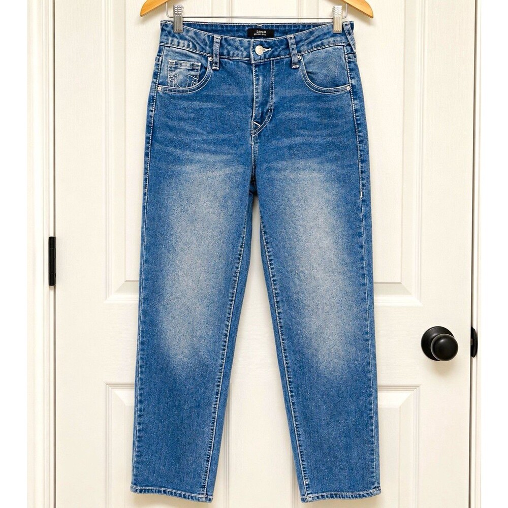 True Religion Women’s Size 26 Straight Leg High Rise Medium Wash Stretch Jeans